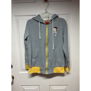 Japanese Banana Chippy A Jolly Monkey Gray Hoodie jacket size medium kawaii